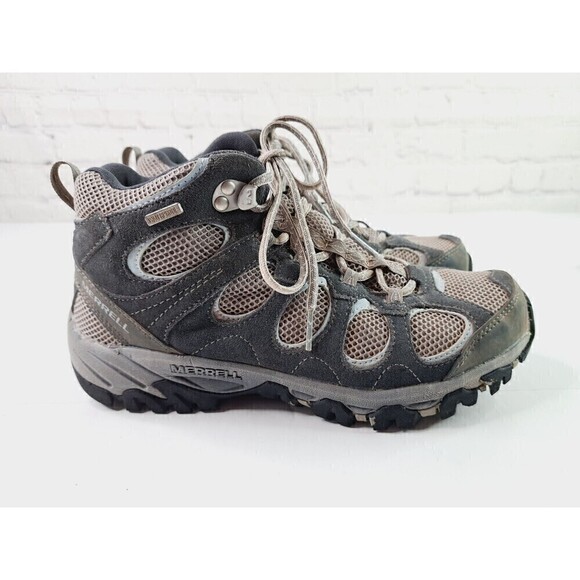 Merrell Shoes - MERRELL Shoes Women's 9 Castle Rock Wild Dove High Hiking Sneakers Gray Leather